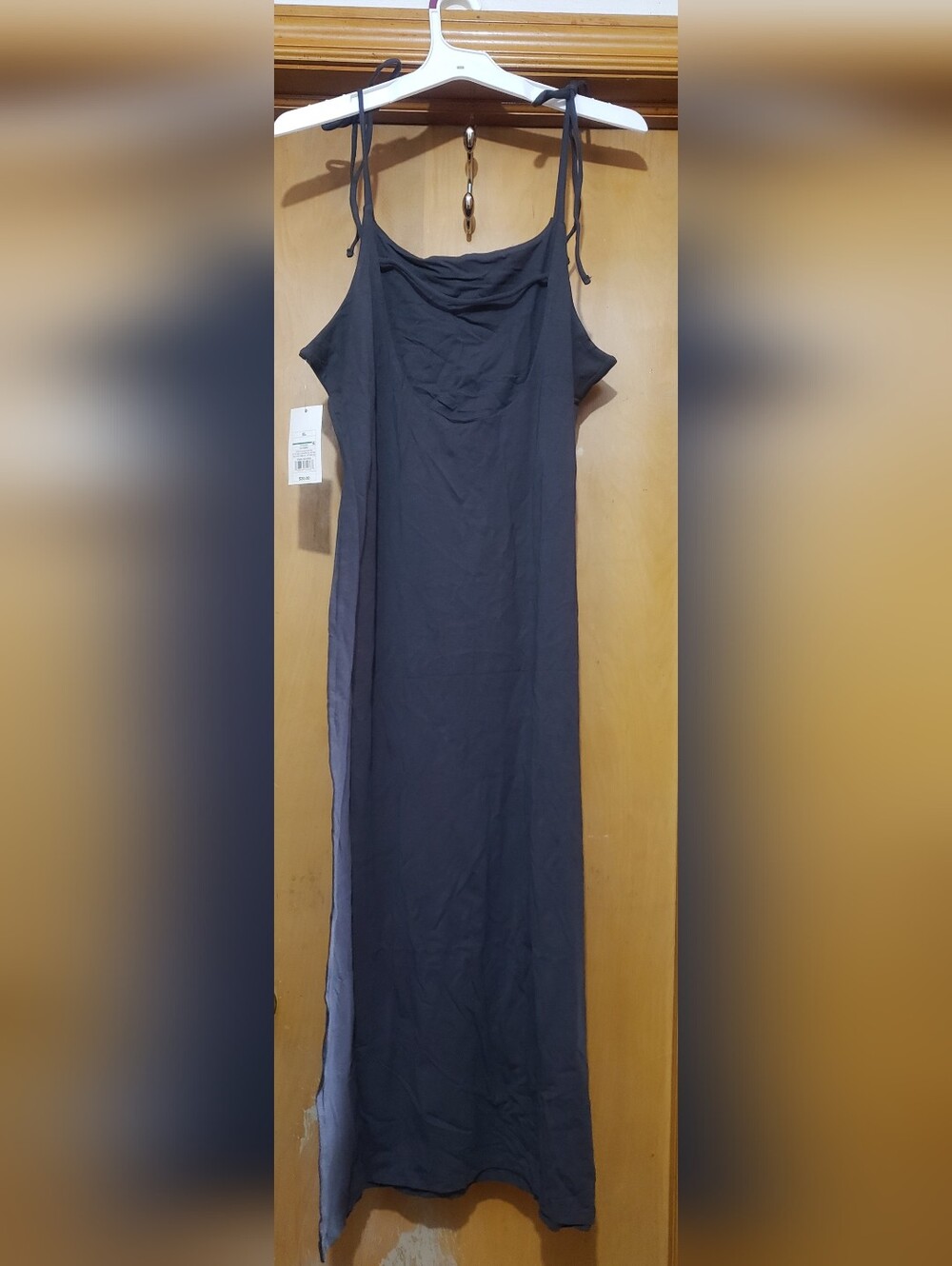 a new day Gray Tie-Shoulder Maxi Dress